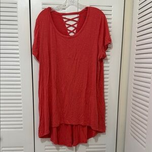 Lane Bryant Livi Coral Short Sleeve Women's Top